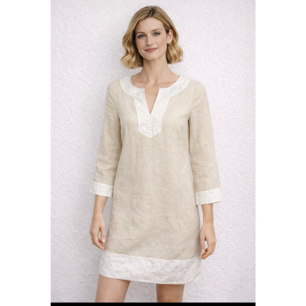 MICHAEL Michael Kors Linen 3/4 sleeve women's shift dress size S